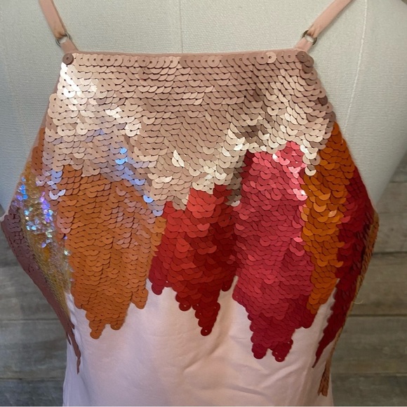 Guess by Marciano women’s blush barbiecore sequinned‎ mini  party cocktail dress - Picture 7 of 8